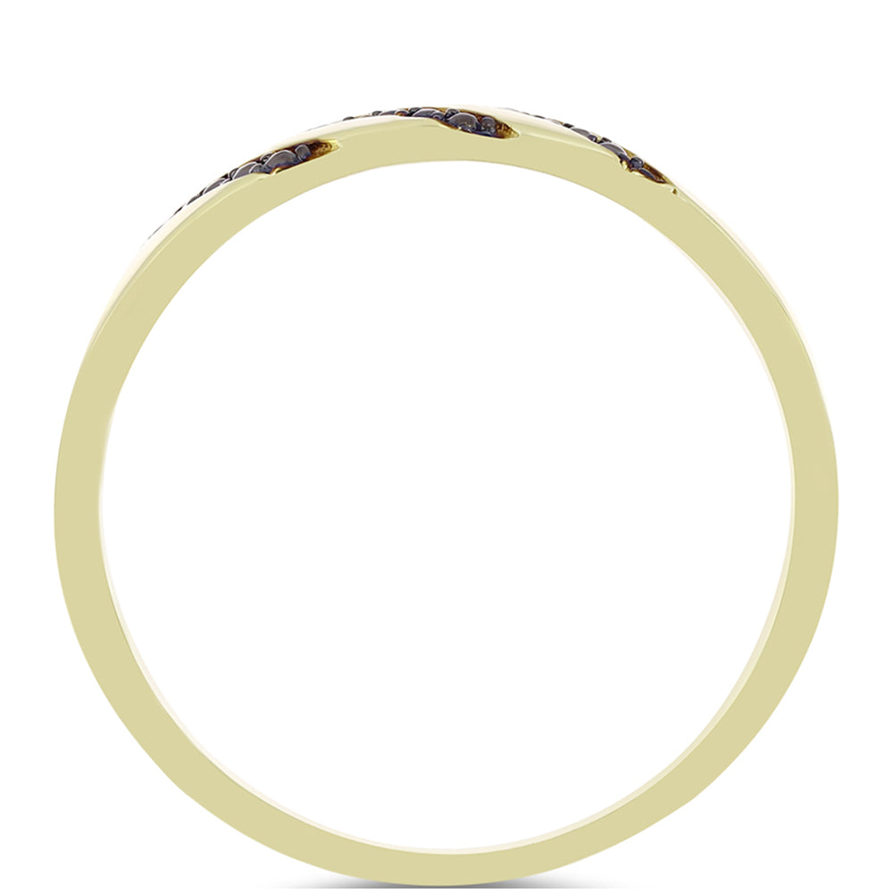 Anillo de Plata Bañada en Oro con Diamante Verde