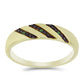 Anillo de Plata Bañada en Oro con Diamante Verde