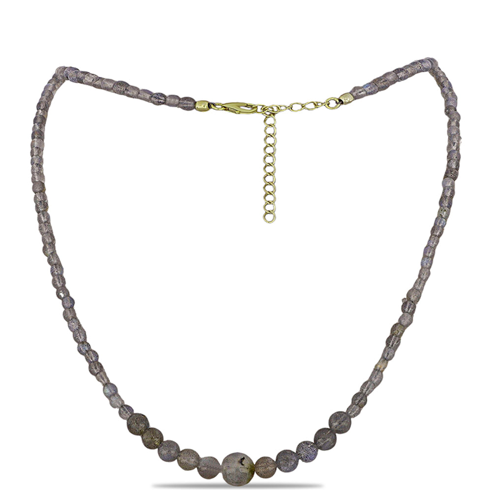 Collar de Plata Bañada en Oro con Labradorita 1 