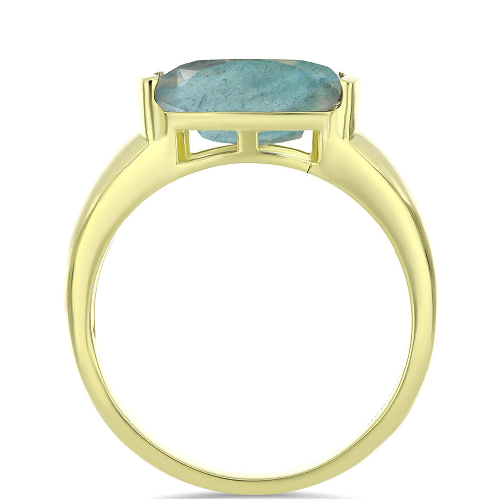 Anillo de Plata Bañada en Oro con Labradorita 2 