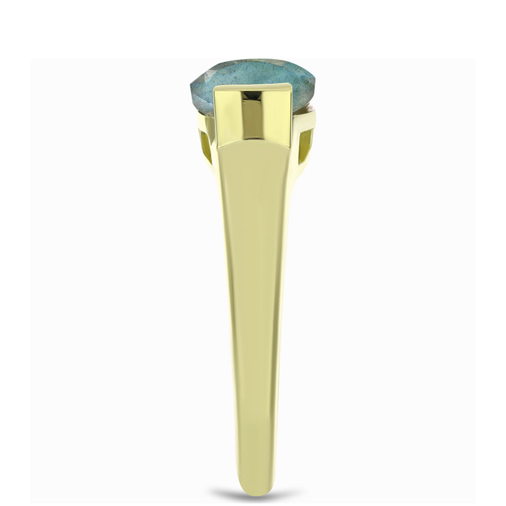 Anillo de Plata Bañada en Oro con Labradorita