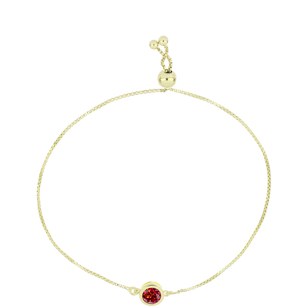 Pulsera de Plata Bañada en Oro con Majestuosa moisanita roja 1 
