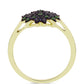 Anillo de Plata Bañada en Oro con Diamante Verde