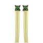 Pendientes de Plata Bañada en Oro con Diamante Verde