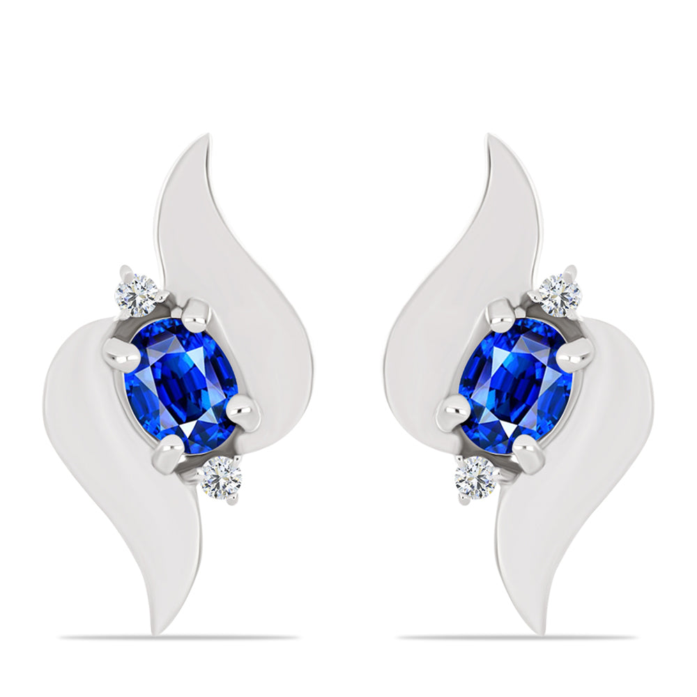 Pendientes de Plata con Zafiro Azul Australiano y Topacio Blanco