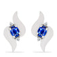 Pendientes de Plata con Zafiro Azul Australiano y Topacio Blanco