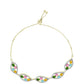 Pulsera de Plata Bañada en Oro con Chakra Turmalina y Topacio Blanco