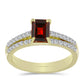Conjunto de Plata Bañada en Oro con Majestuosa moisanita roja y Topacio Blanco ( Anillo )