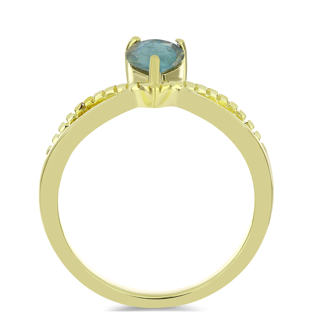 Anillo de Plata Bañada en Oro con Labradorita 2 