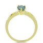 Anillo de Plata Bañada en Oro con Labradorita