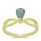 Anillo de Plata Bañada en Oro con Labradorita