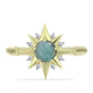 Anillo de Plata Bañada en Oro con Labradorita y Topacio Blanco