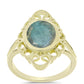 Anillo de Plata Bañada en Oro con Labradorita