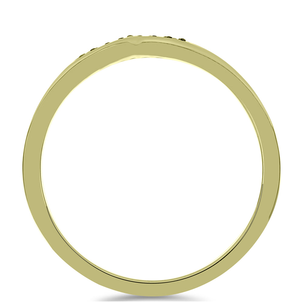 Anillo de Plata Bañada en Oro con Diamante Verde 2 