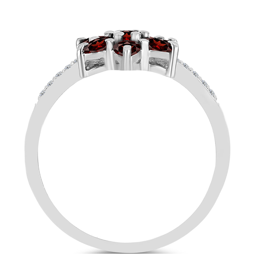 Anillo de Plata con Granate Barton y Topacio Blanco 2 