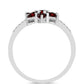 Anillo de Plata con Granate Barton y Topacio Blanco