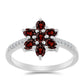 Anillo de Plata con Granate Barton y Topacio Blanco