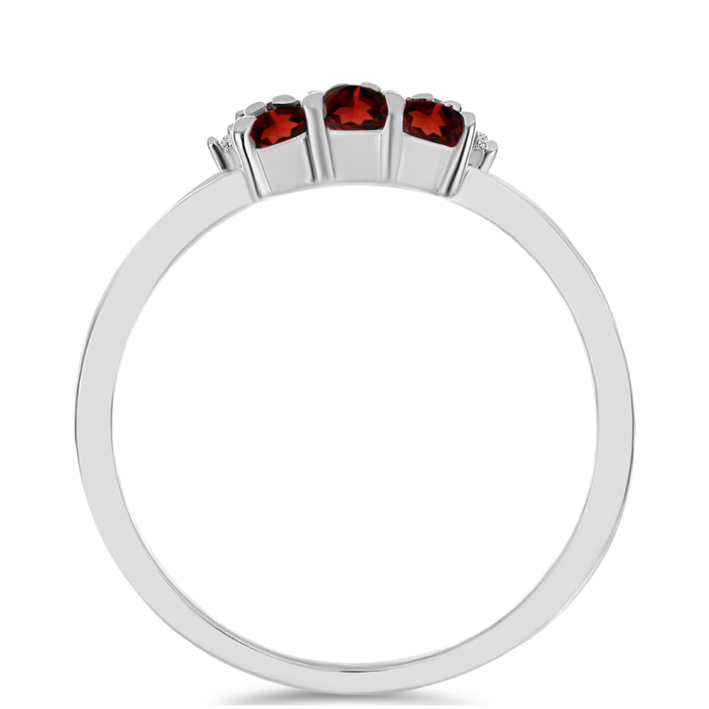 Anillo de Plata con Granate Barton y Topacio Blanco