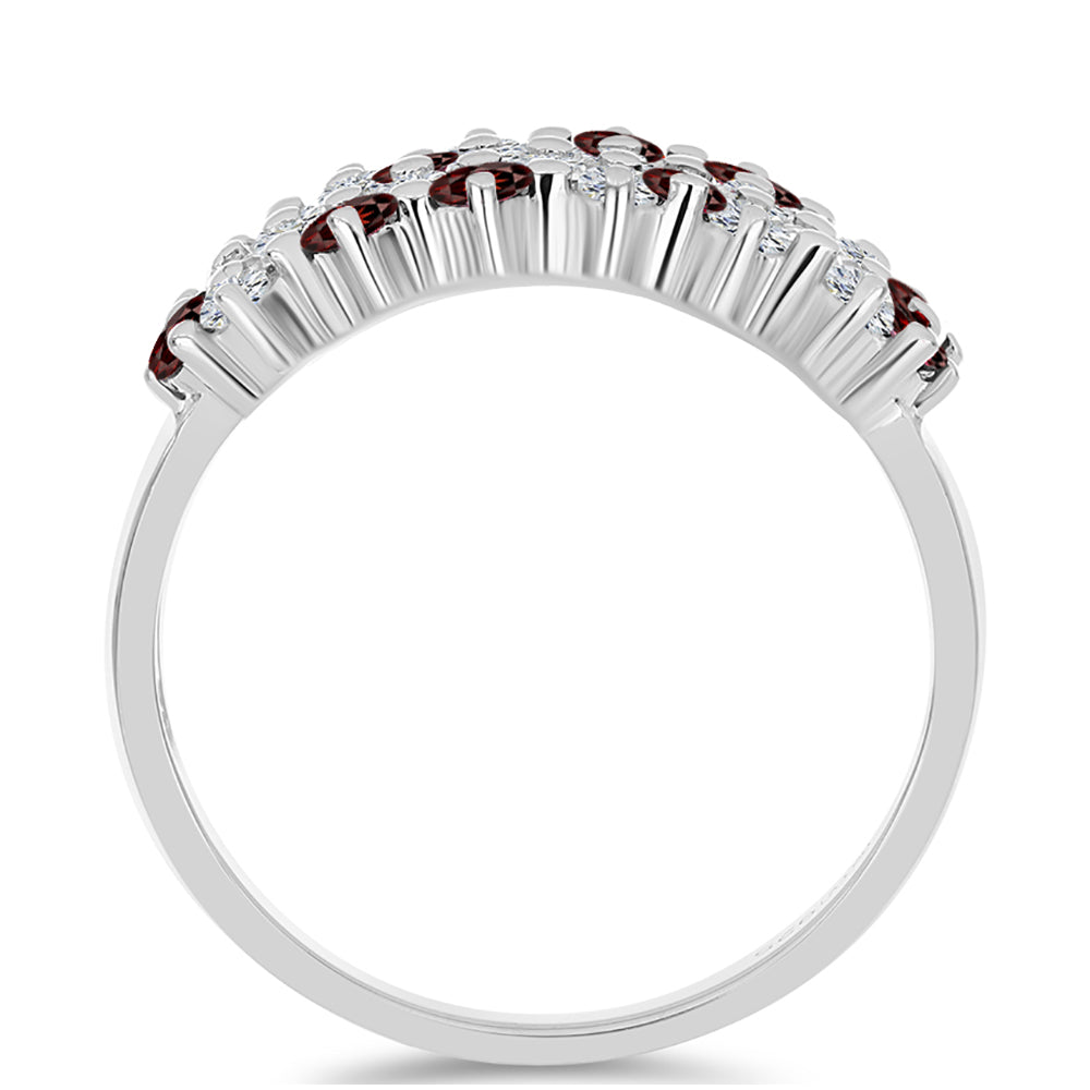 Anillo de Plata con Granate Barton y Topacio Blanco 4 