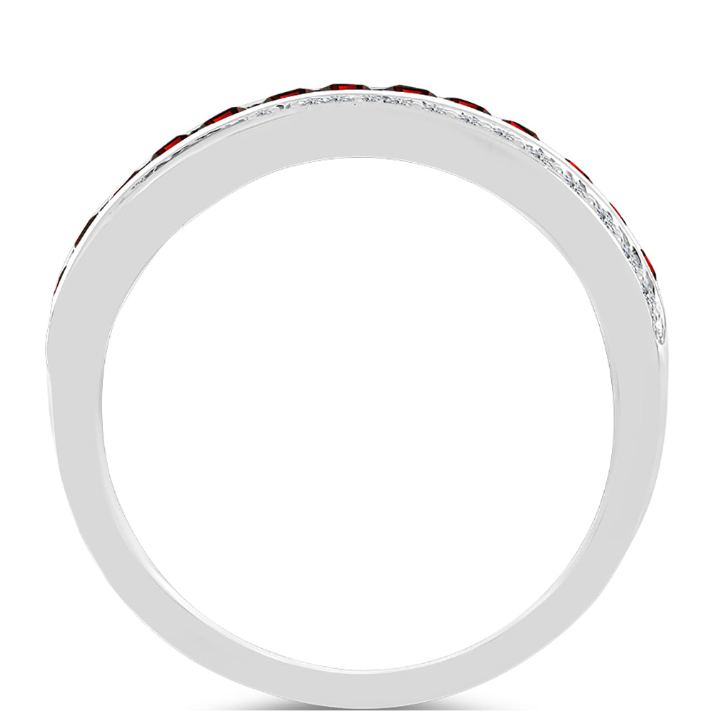 Anillo de Plata con Granate Barton y Topacio Blanco 2 
