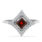 Anillo de Plata con Granate Barton y Topacio Blanco