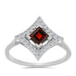 Anillo de Plata con Granate Barton y Topacio Blanco