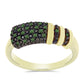 Anillo de Plata Bañada en Oro con Diamante Verde