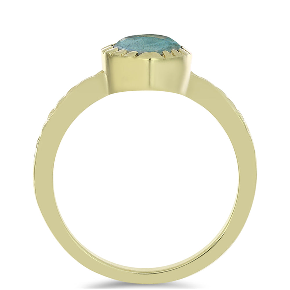 Anillo de Plata Bañada en Oro con Labradorita 2 