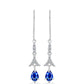 Pendientes de Plata con Zafiro Azul Australiano y Topacio Blanco