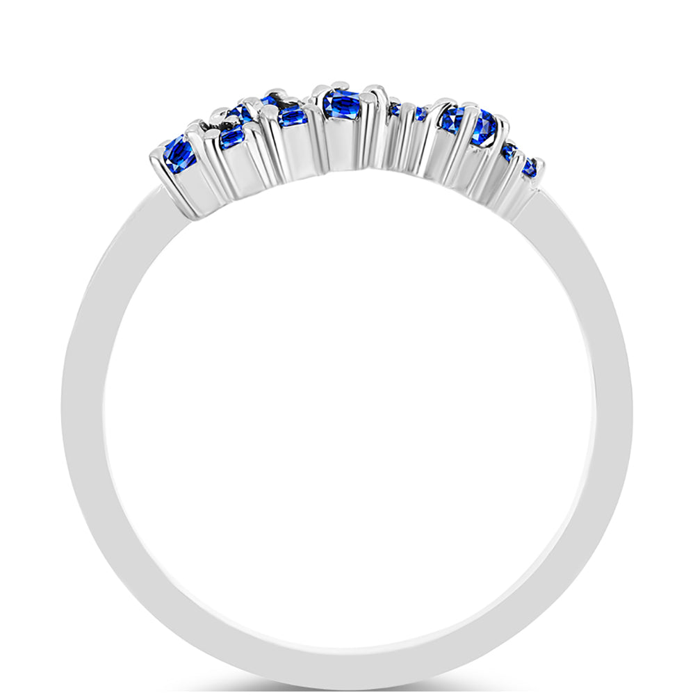 Anillo de Plata con Zafiro Azul Australiano y Topacio Blanco