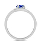 Anillo de Plata con Zafiro Azul Australiano y Topacio Blanco