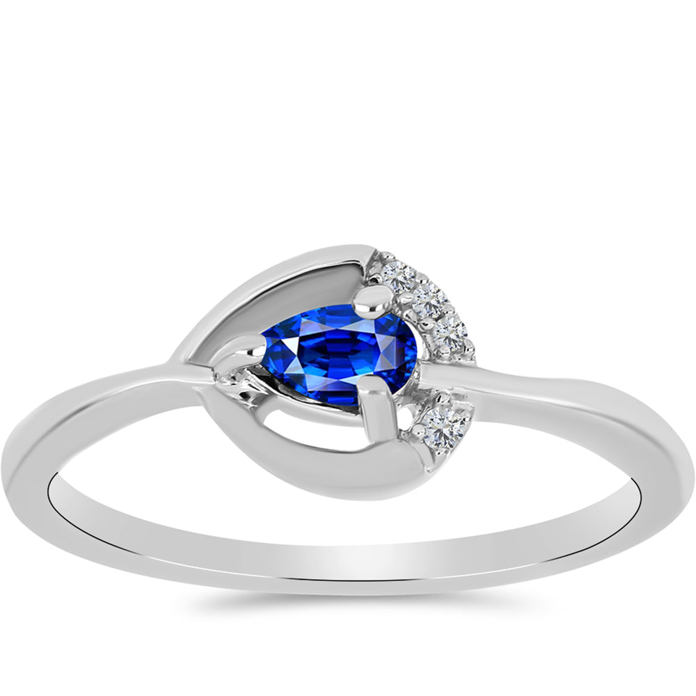 Anillo de Plata con Zafiro Azul Australiano y Topacio Blanco 3 