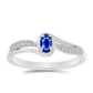 Anillo de Plata con Zafiro Azul Australiano y Topacio Blanco