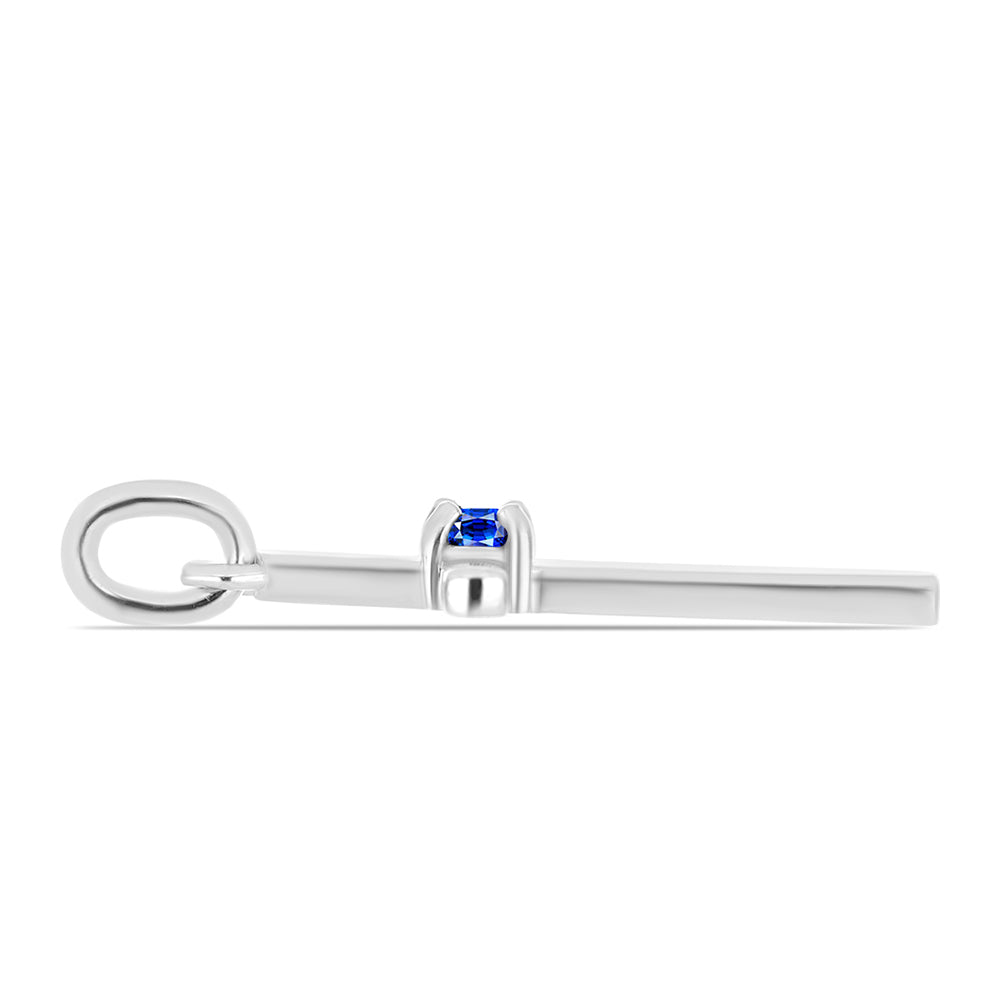Cruz Colgante de Plata con Zafiro Azul Australiano 2 