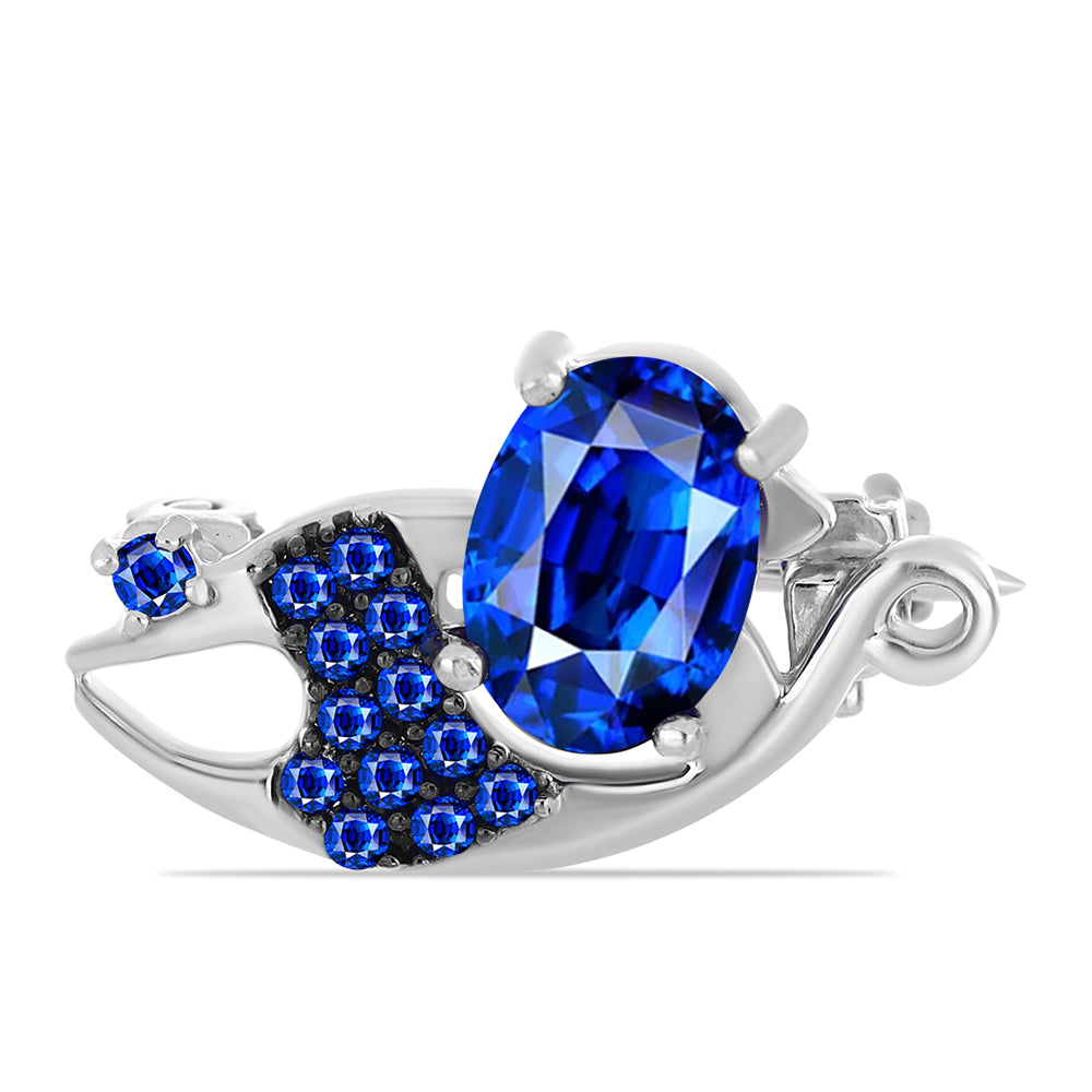 Broche de Plata con Zafiro Azul Australiano 1 