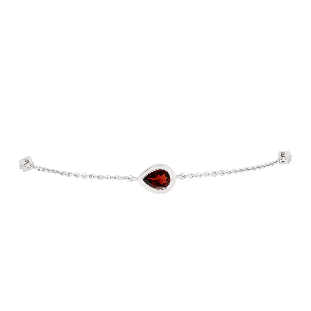 Pulsera de Plata con Granate Barton y Topacio Blanco 2 