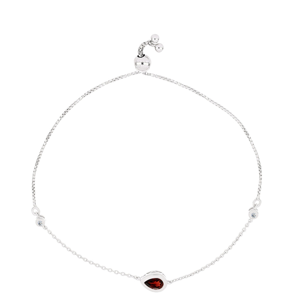 Pulsera de Plata con Granate Barton y Topacio Blanco 1 