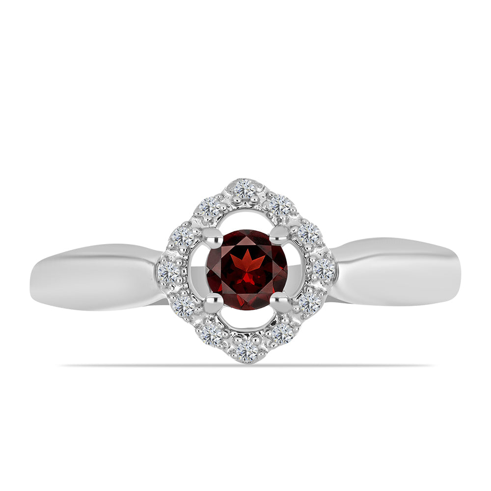 Anillo de Plata con Granate Barton y Topacio Blanco 1 
