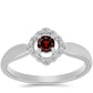 Anillo de Plata con Granate Barton y Topacio Blanco