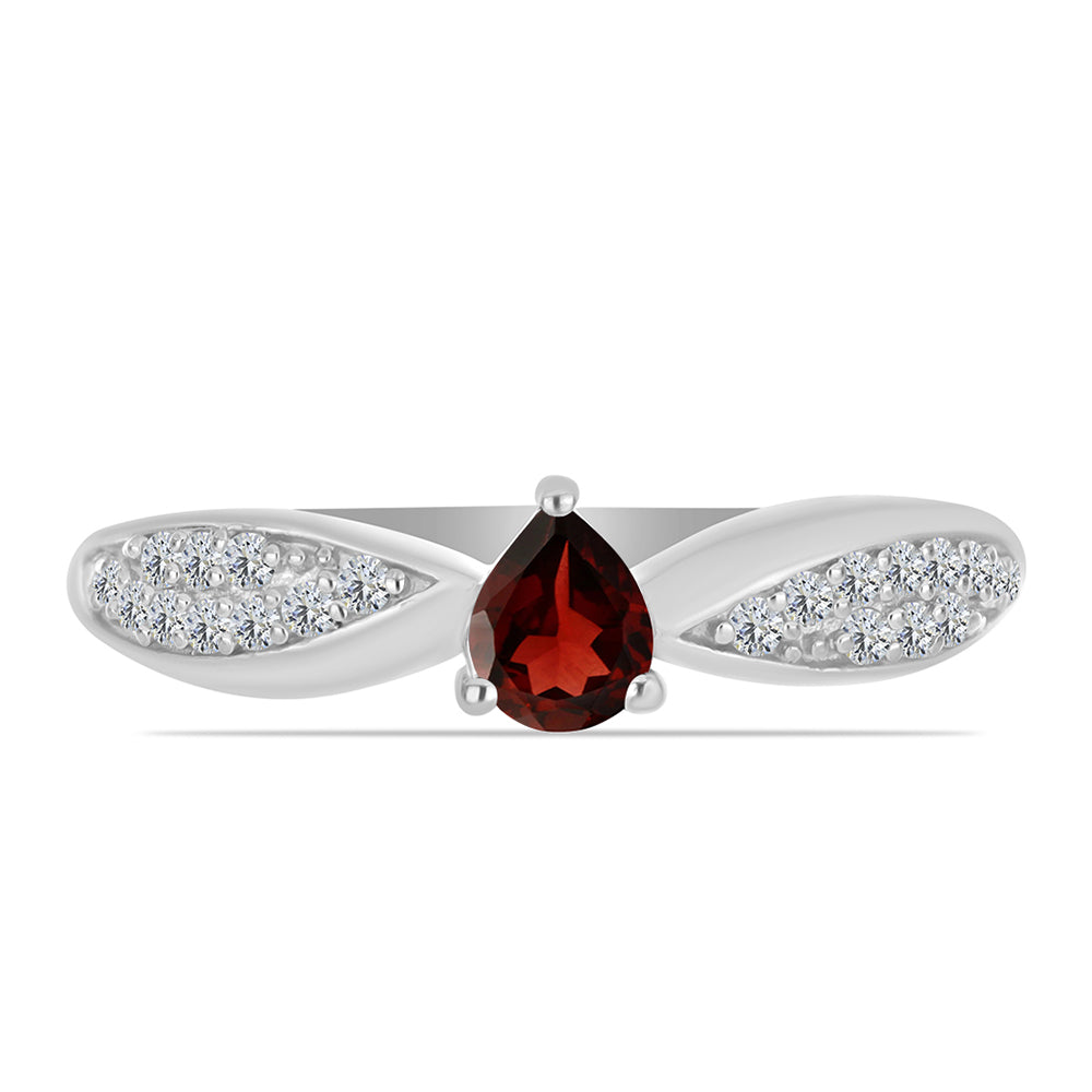 Anillo de Plata con Granate Barton y Topacio Blanco 1 