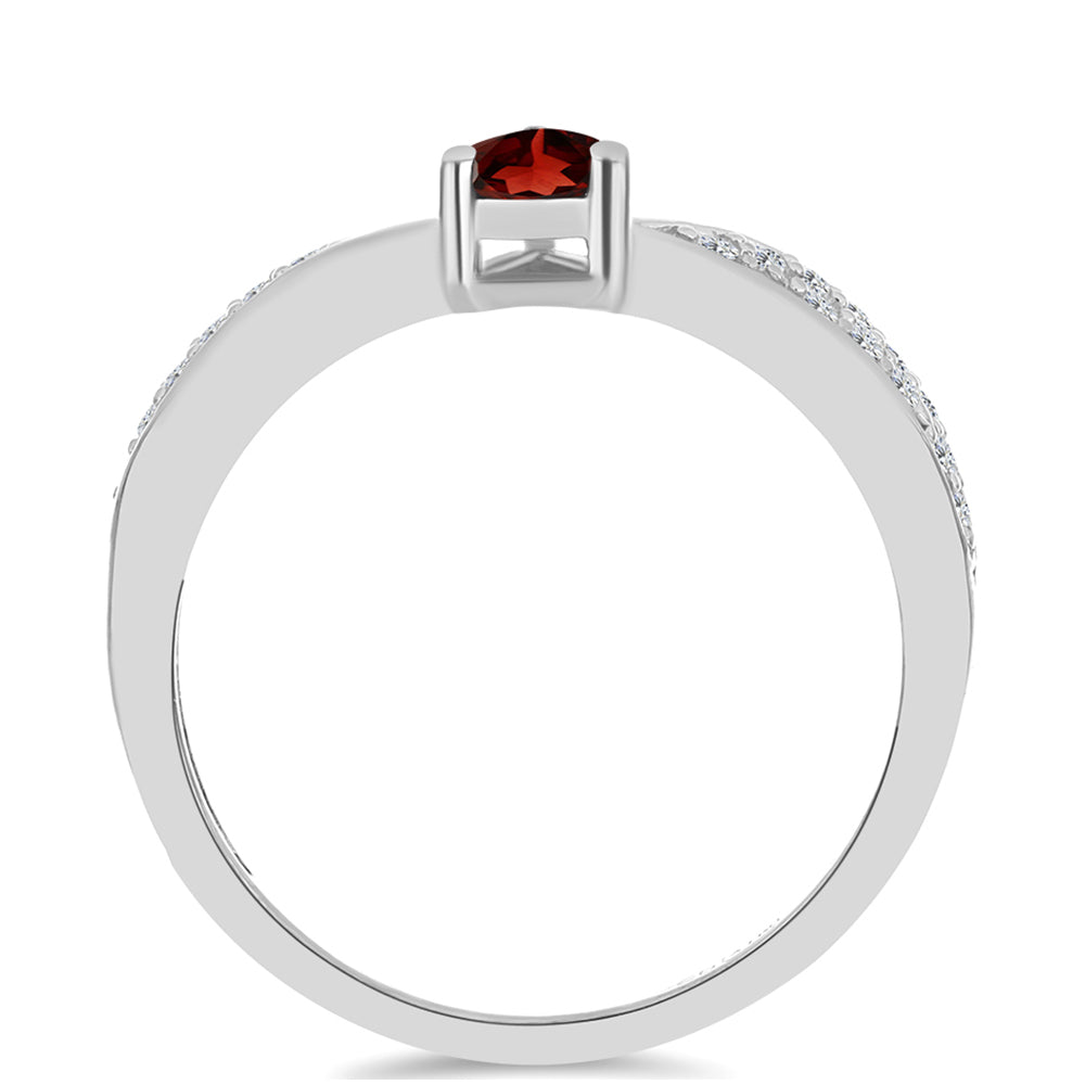 Anillo de Plata con Granate Barton y Topacio Blanco 2 