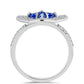 Anillo de Plata con Zafiro Azul Australiano y Topacio Blanco