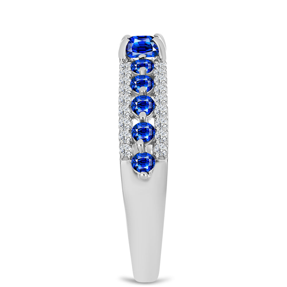 Anillo de Plata con Zafiro Azul Australiano y Topacio Blanco 4 