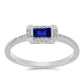 Anillo de Plata con Zafiro Azul Australiano y Topacio Blanco