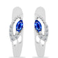 Pendientes de Plata con Zafiro Azul Australiano y Topacio Blanco