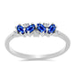 Anillo de Plata con Zafiro Azul Australiano y Topacio Blanco