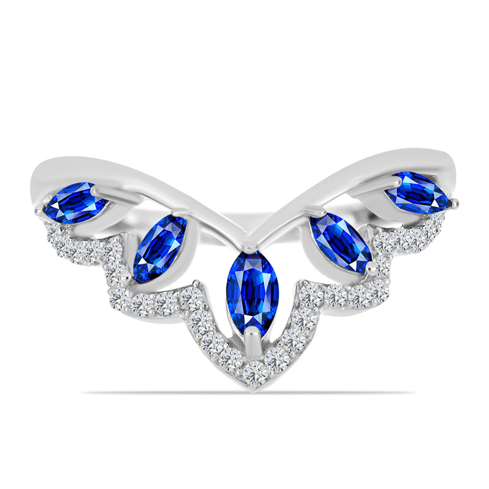 Anillo de Plata con Zafiro Azul Australiano y Topacio Blanco 1 