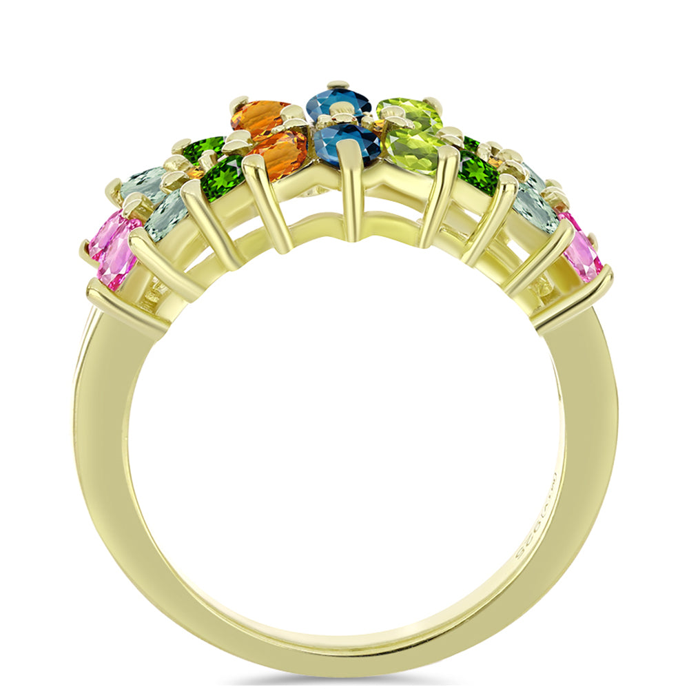 Anillo de Plata Bañada en Oro con Chakra Turmalina 2 