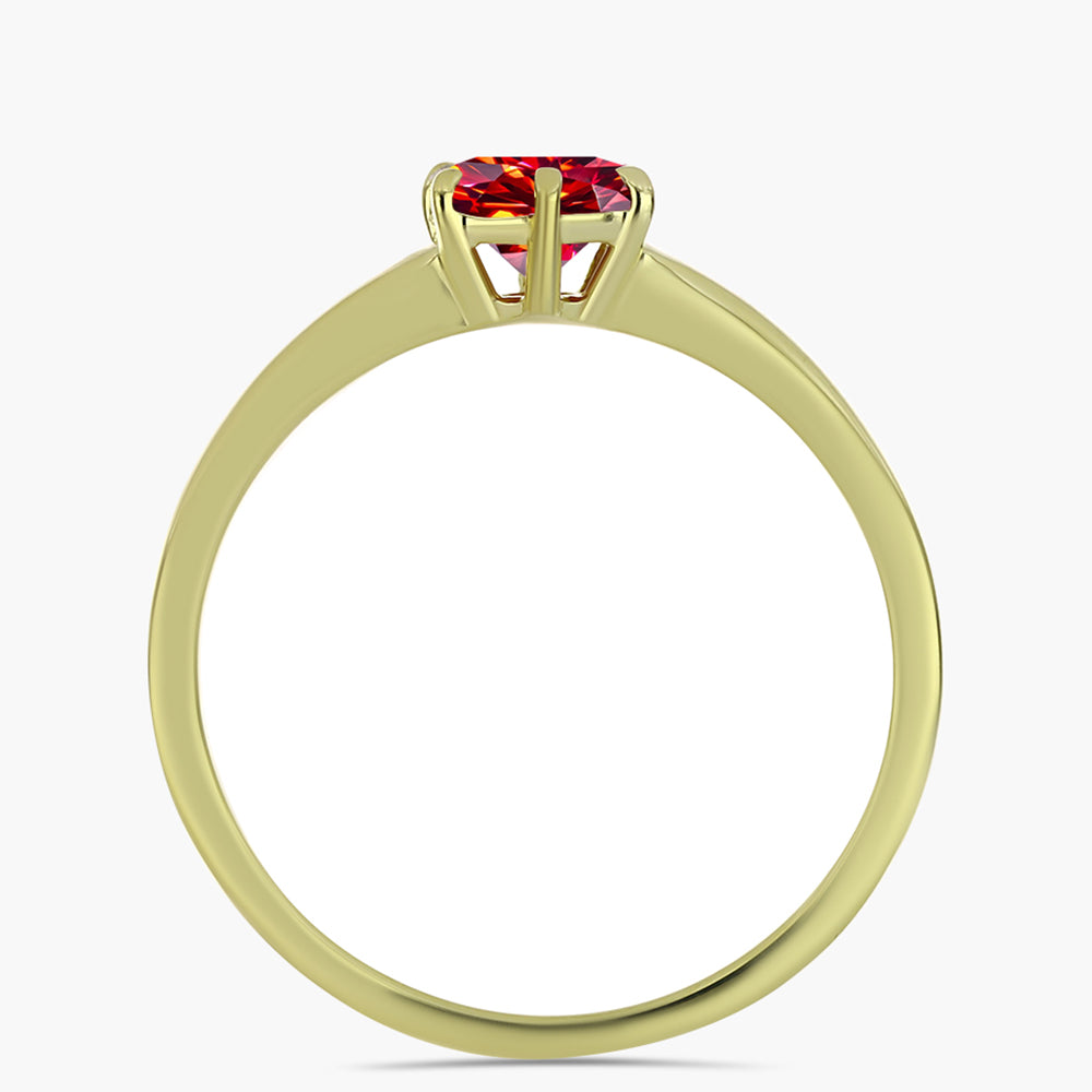 Anillo de Plata Bañada en Oro con Majestuosa moisanita roja 2 