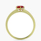 Anillo de Plata Bañada en Oro con Majestuosa moisanita roja